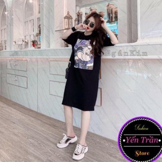 [Yến Trần] Váy xuông from rộng in hình chuột 3d dáng dài