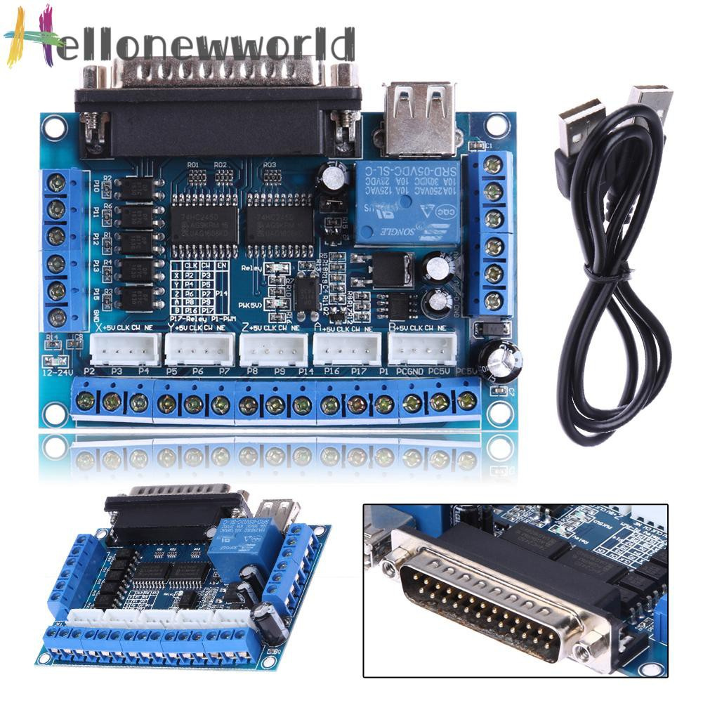 Hellonewworld Mach3 CNC Stepping Motor Driver Interface Adapter Breakout Board +USB Cable