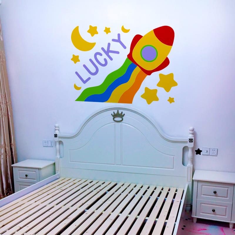 Tranh mica dán tường - Tên lửa, máy bay trang trí đầu giường phòng cho bé - Nhiều Size - EPeBen