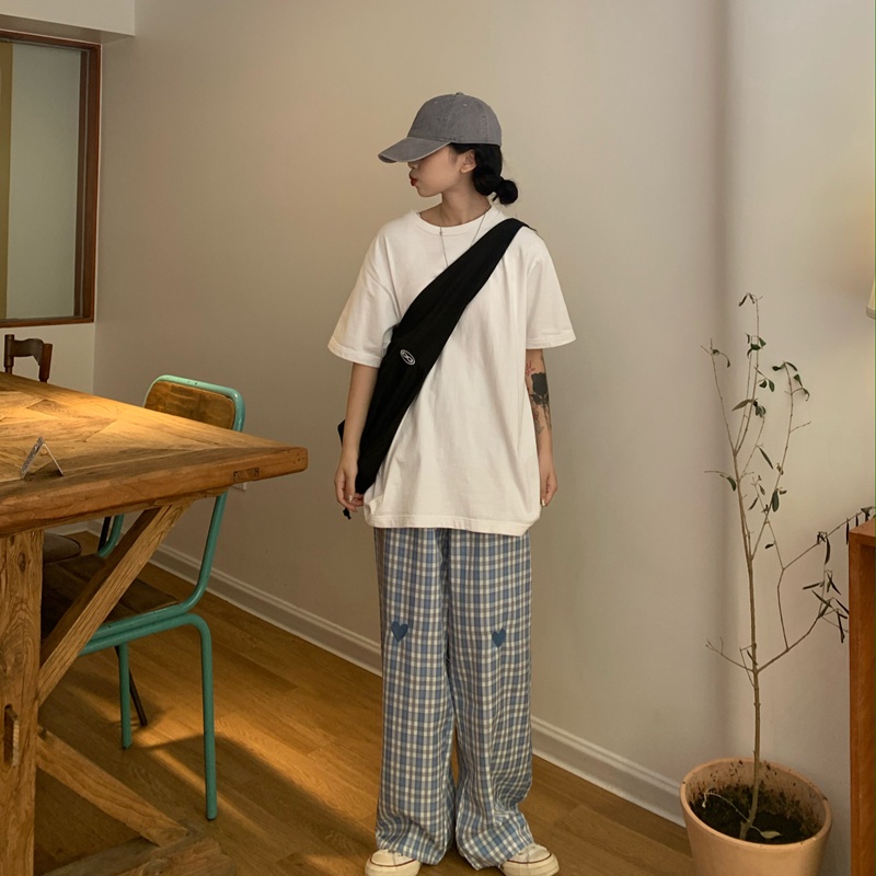 Quần ống rộng Sọc Caro 3 Màu Sắc Thời Trang Cao Cấp Cho Nữ