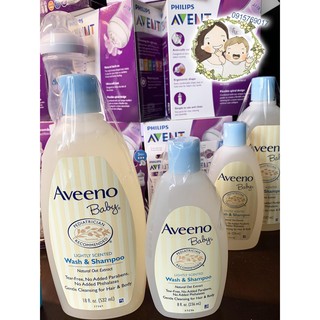 HÀNG CHÍNH HÃNG XÁCH TAY MỸ-Sữa tắm gội toàn thân cho bé Aveeno Baby Lightly Scented Wash & Shampoo