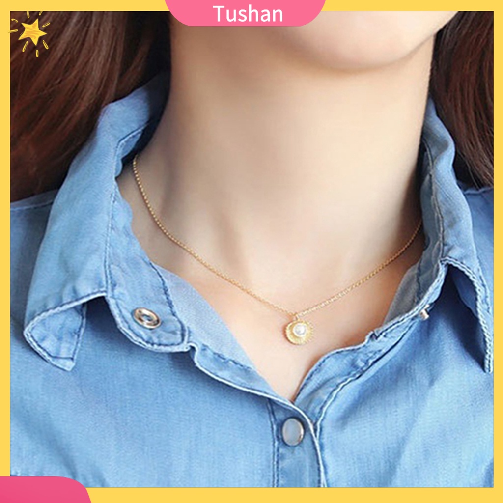 Dây chuyền mặt hình vỏ sò ngọc trai thời trang nữ thanh lịch