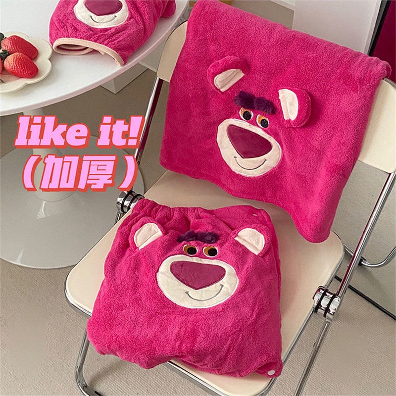 Khăn Tắm Dạng Váy Quấn Thấm Hút Nước Nhanh Khô Không Trơn Họa Tiết Gấu Dễ Thương Cho Nữ