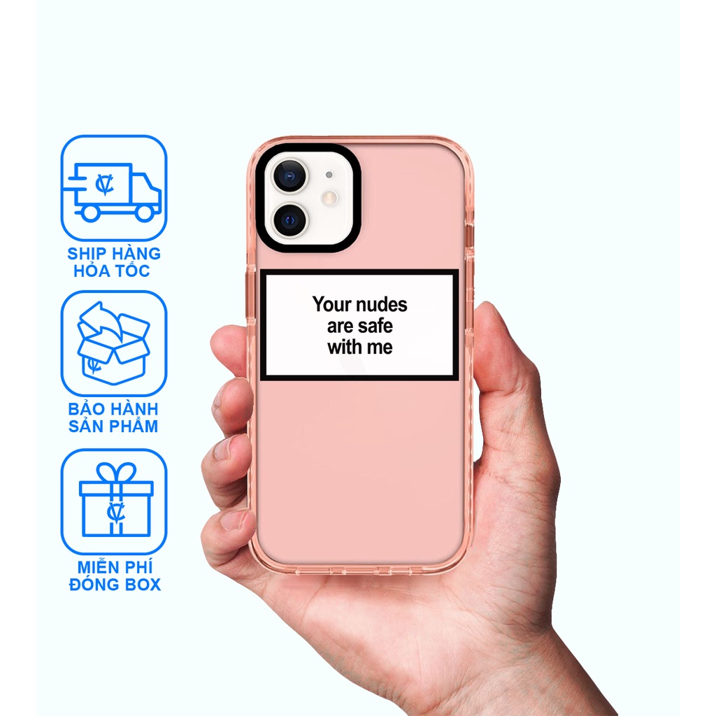 Ốp Lưng Trong Suốt " Your Nude Are Safe With Me " VN CASE