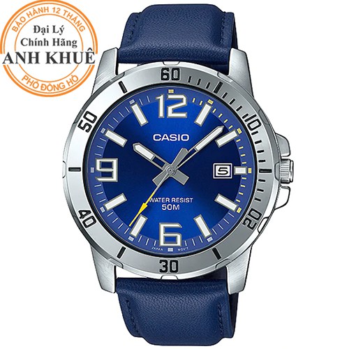Đồng hồ nam dây da Casio Anh Khuê MTP-VD01L-2BVUDF