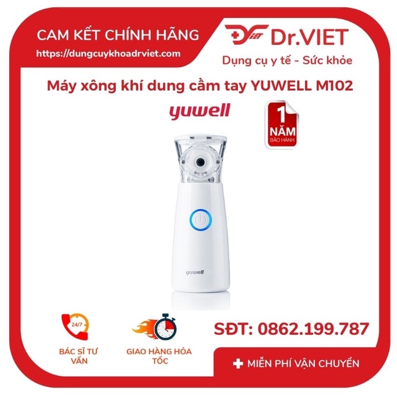 [Chính hãng] Máy xông khí dung cầm tay Yuwell M102 - Hỗ trợ điều trị các bệnh về đường hô hấp như viêm mũi, họng