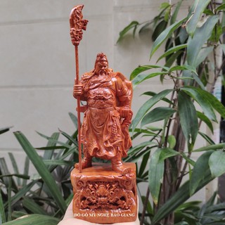 Tượng quan công quan vân trường trấn ải gỗ hương cao 20 cm