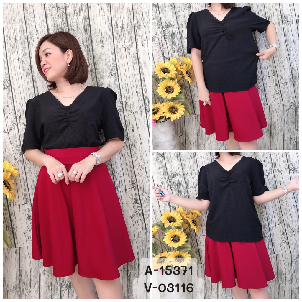 SALE Áo Cổ tim nhúng ngực Bigsize 15371