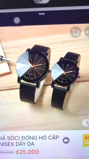 đồng hồ đôi nam nữ Unisex dây da QUARTZ