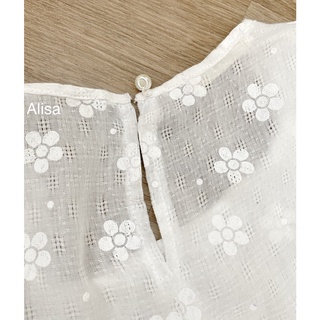 Set trắng ren hoa nổi - ALISA