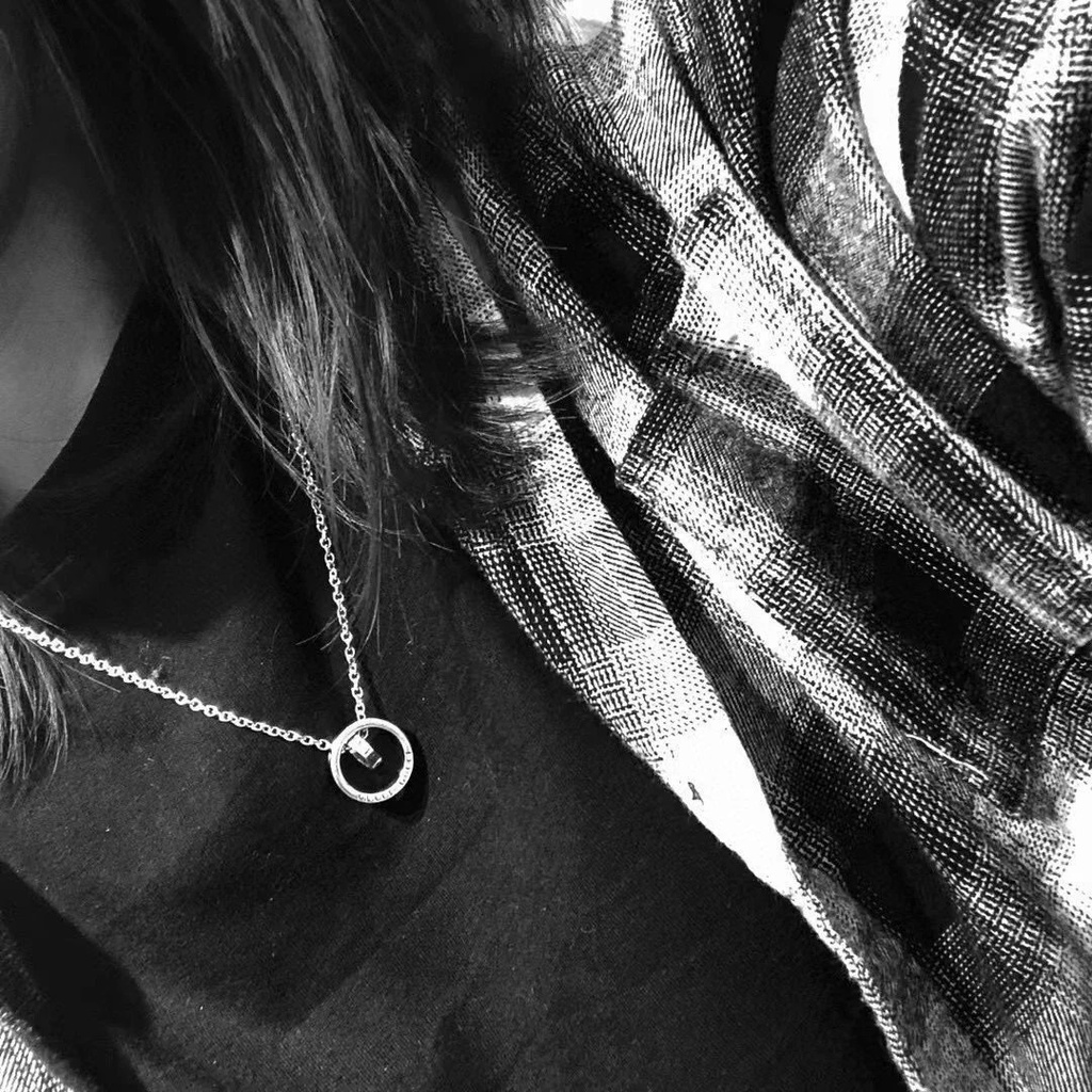 O8TD Gu **I Necklace Double Ring Circle Design Couple Style Necklace2021