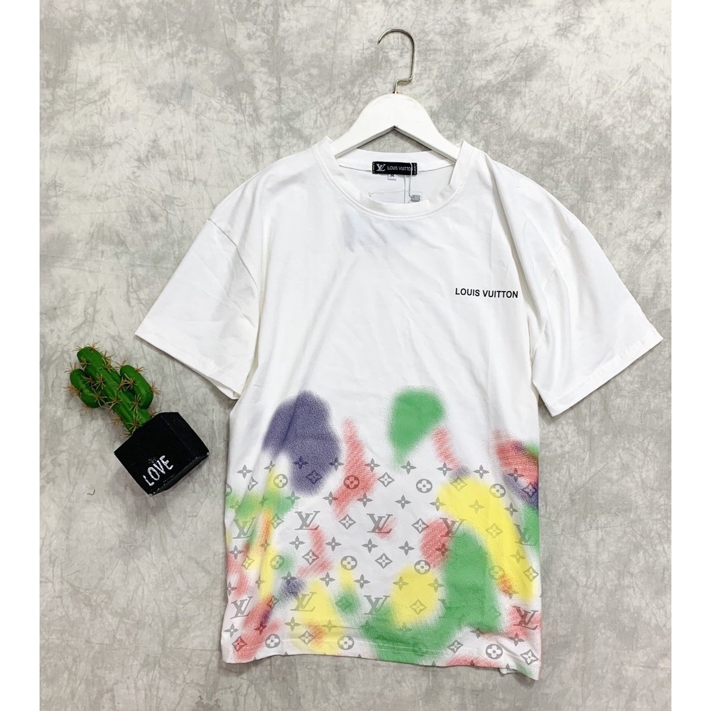ÁO THUN LV VNXK HỌA TIẾT TRẮNG ĐEN - COTTON 100% 4C FORM CHÂU ÂU