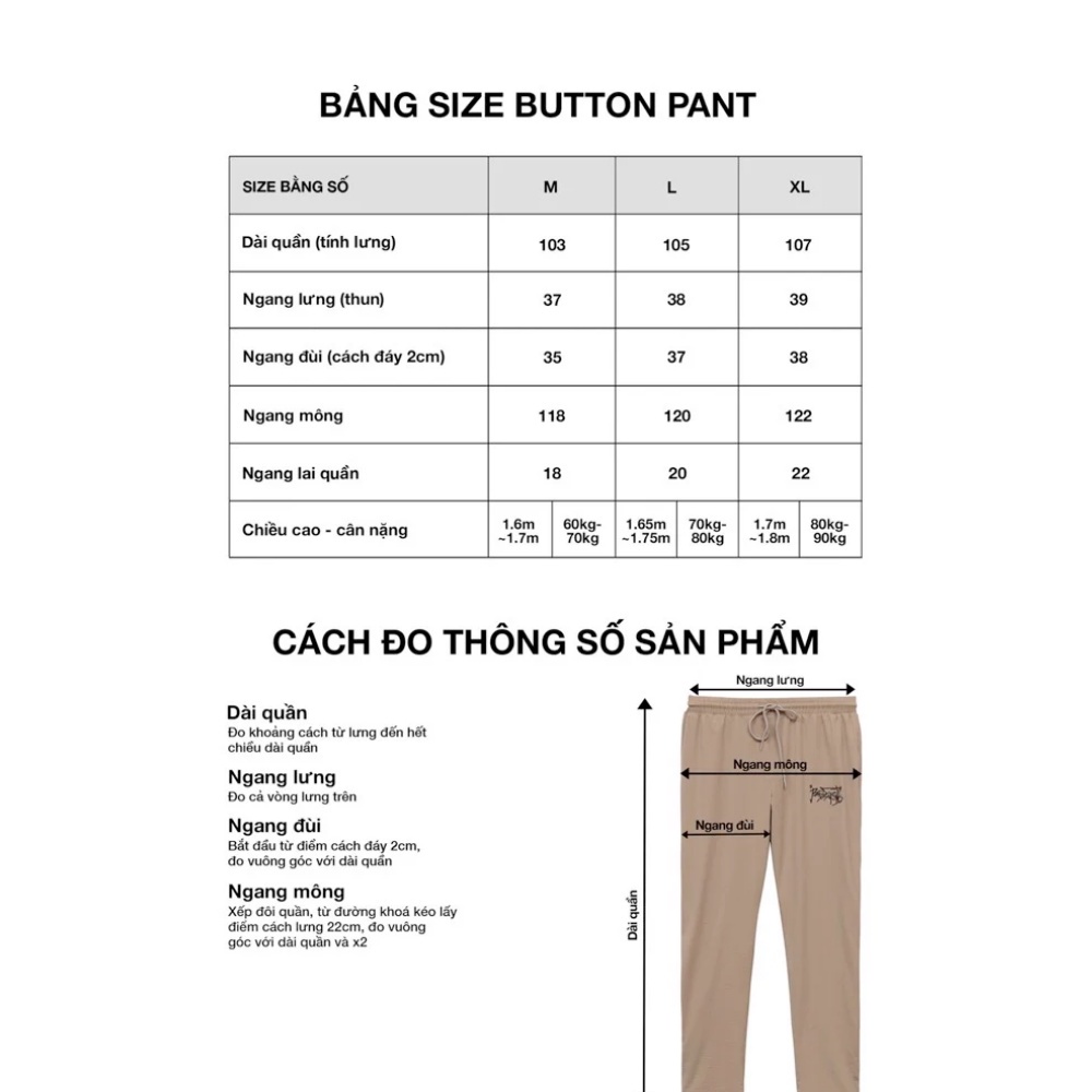 Quần Bad Habits BUTTON PANTS - Local Brand chính hãng