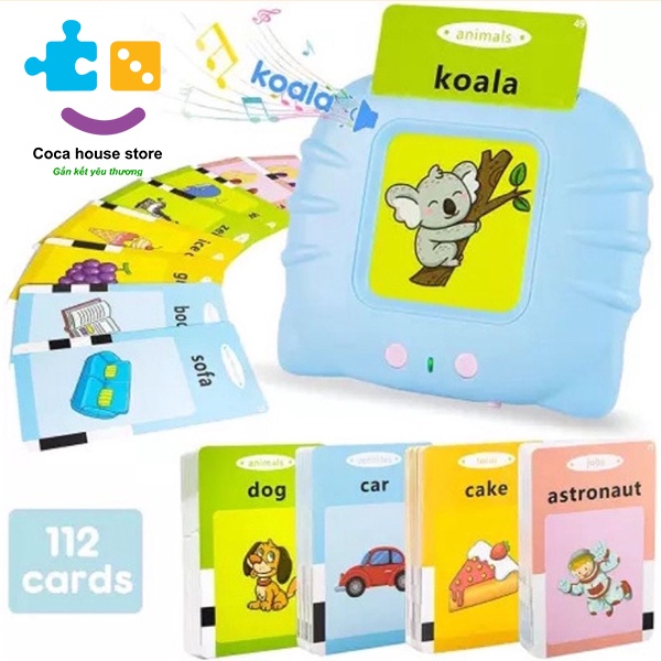 Máy đọc thẻ Tiếng Anh - đồ chơi giáo dục cho bé phát triển ngôn ngữ Flashcard mèo con an toàn cho bé