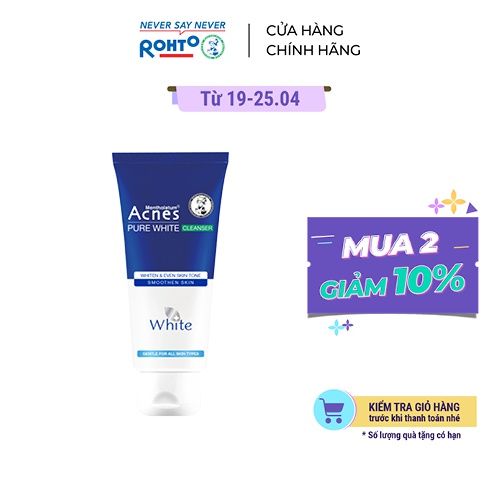 Sữa rửa mặt dưỡng trắng và ngăn ngừa mụn Acnes Pure White Cleanser 100g