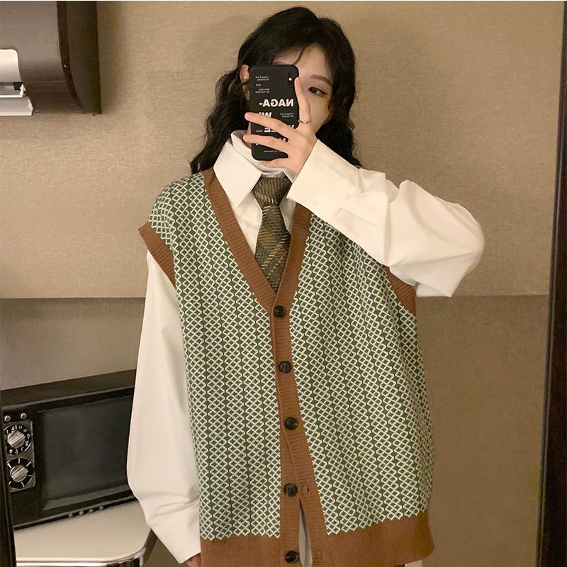 Áo khoác cardigan cổ chữ V không tay thiết kế hợp thời trang dành cho nữ