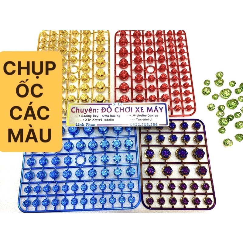 Bộ chụp ốc các màu cho xe máy 28 đến 30 cái chụp cực rẻ đẹp - Đèn xe Việt