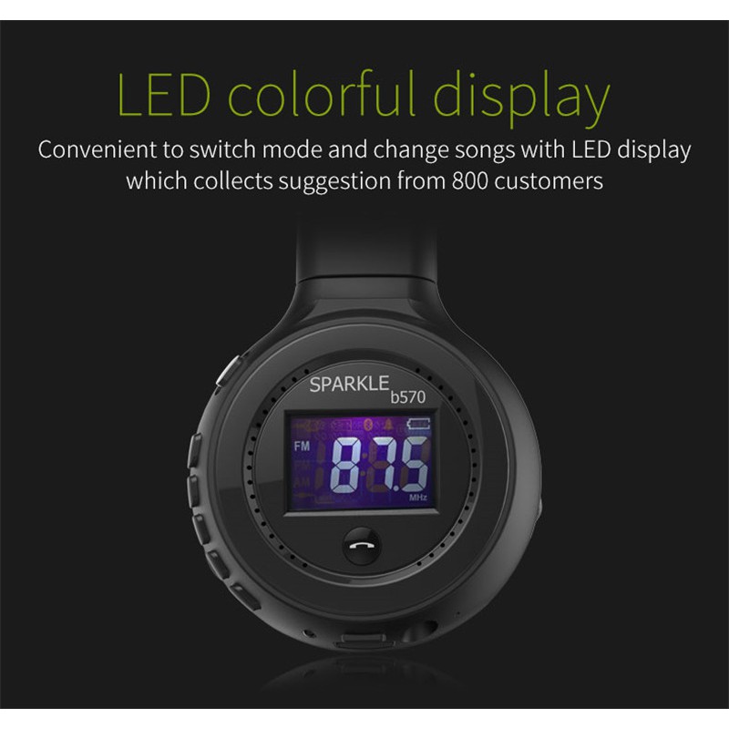 Zanzealot Tai Nghe bluetooth Không Dây b570  Hỗ Trợ Thẻ tf / sd Cho Điện Thoại iphone