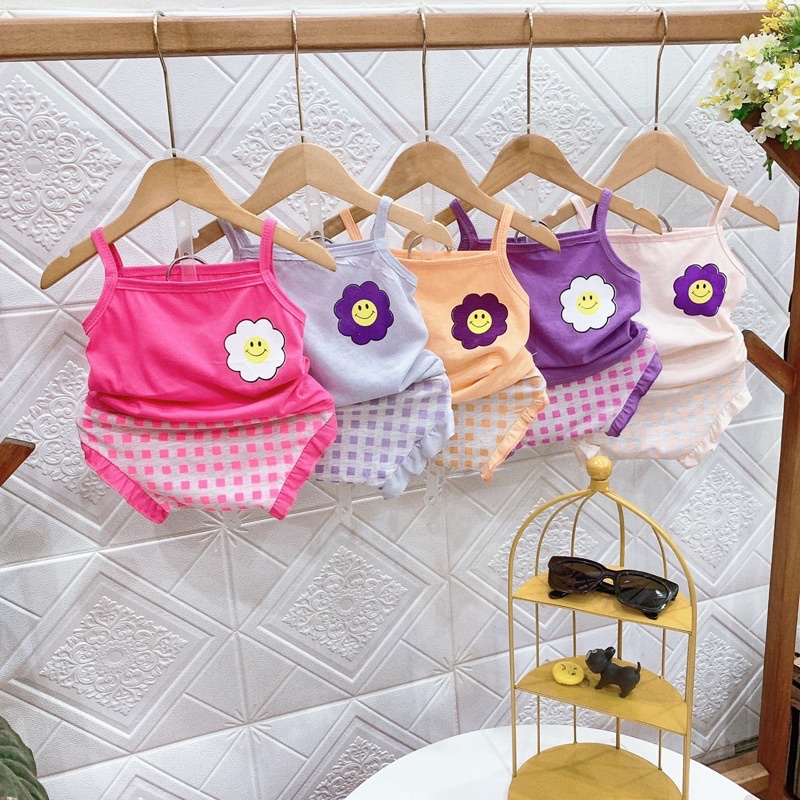 Bộ 2 dây cotton Xinh Xắn cho bé gái 6-16kg, nhiều màu lựa chọn - 𝐁𝐎𝟖𝟖