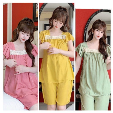 Bộ lửng bầu_ Bộ cộc tay bầu và sau sinh chất đũi mùa hè tiện lợi