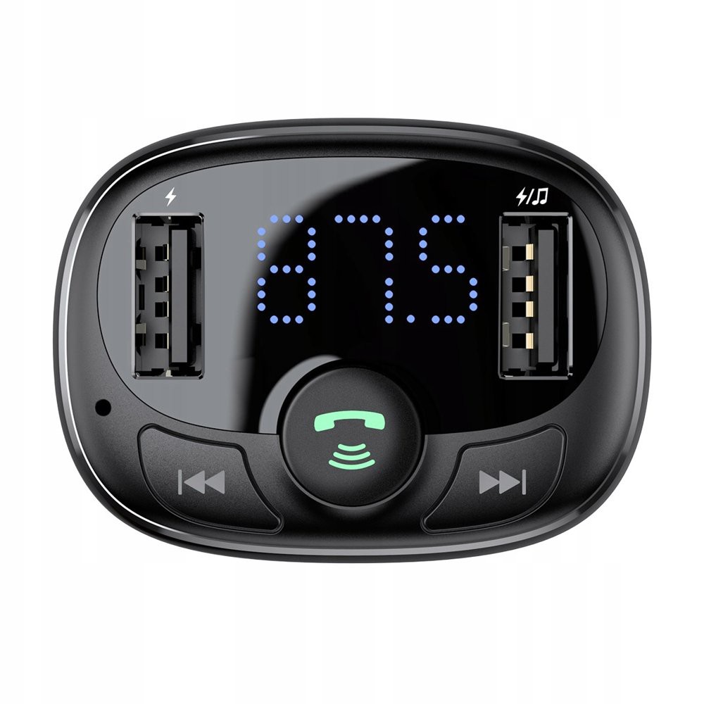 Sạc xe hơi đa năng Baseus T Type Bluetooth MP3 Charger (Standard edition), 2 cổng sạc USB, nghe nhạc Bluetooth, TF, USB