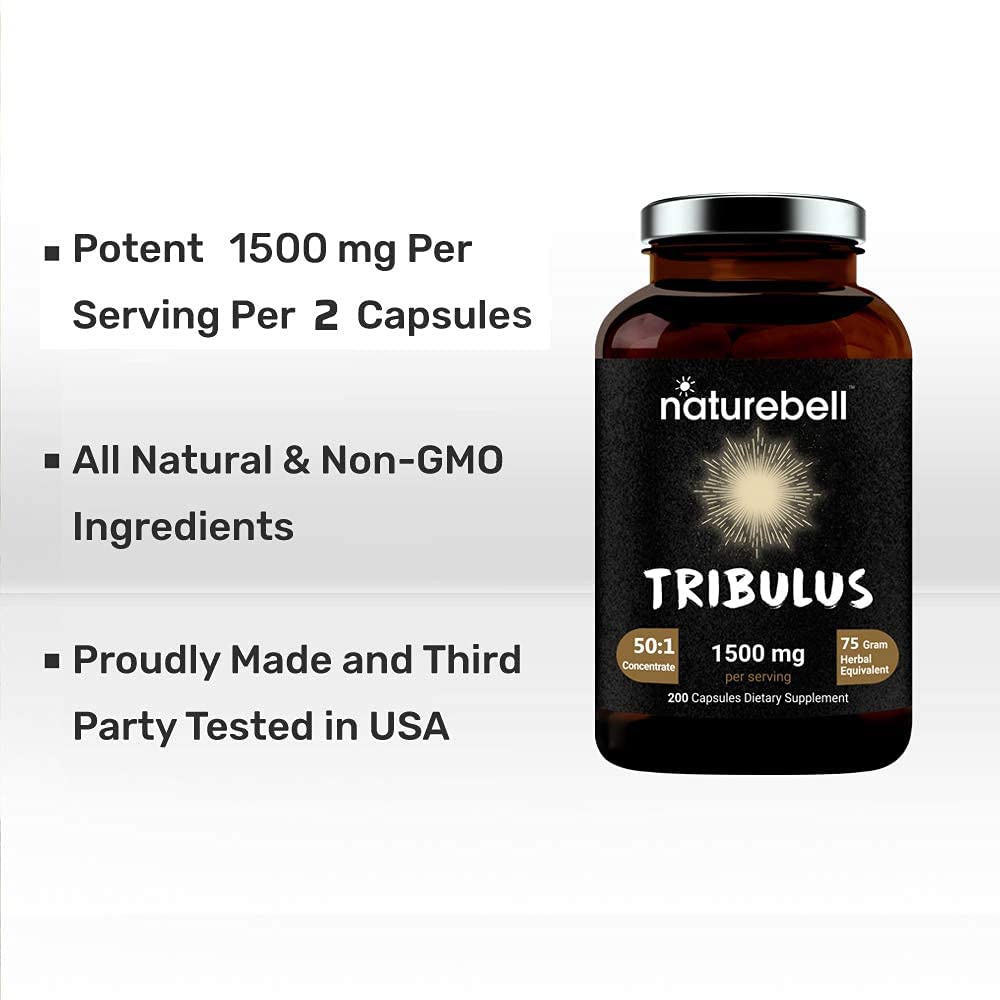 [DATE 3/2023] Naturebell Tribulus Terrestris Extract 1500mg Capsules 200 VIÊN