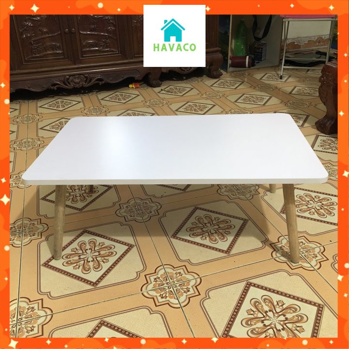Bàn Trà Sofa chữ nhật, bo tròn chân gỗ phong cách hiện đại phù hợp với mọi loại ghế sofa lắp ráp dễ dàng không cần vít