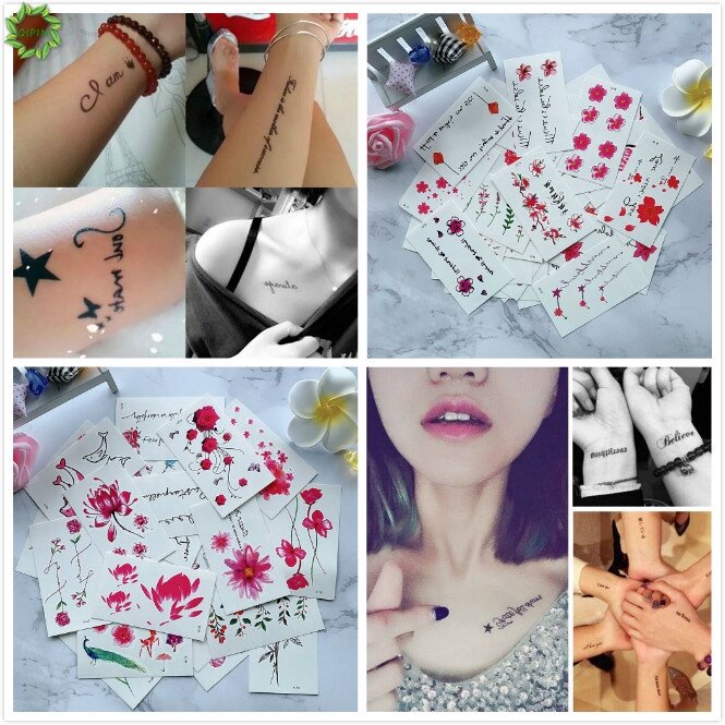 Set 30 hình xăm màu dán tạm thời xóa được giả tatoo chống nước, hình săm nước tha thu đẹp mini nam nữ lâu trôi 15 ngày