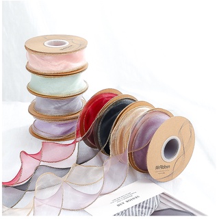 Ruy băng voan viền cao cấp bản 4cm - phụ kiện làm hoa, hoa giả, cây giả, htshop30