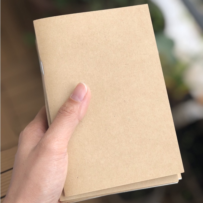 Sổ Giấy Trơn A6, 10*15 cm, Bìa Kraft Nhật, Sổ Giấy Kraft Ruột Giấy Ford Kem Chất Dầy Không Lem Thấm