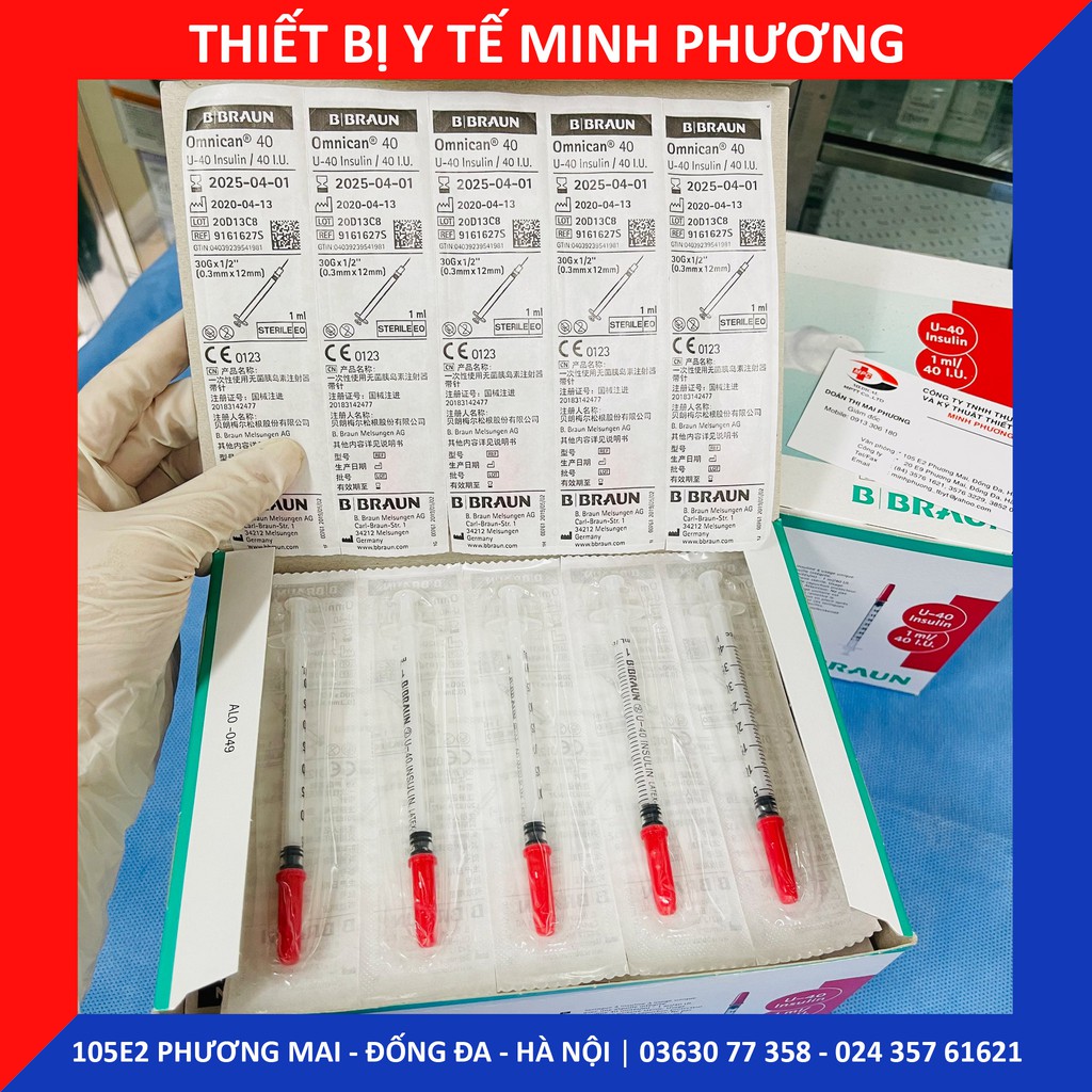 Bơm tiêm tiểu đường Insulin 1ml Omnican BBraun hộp 100 chiếc