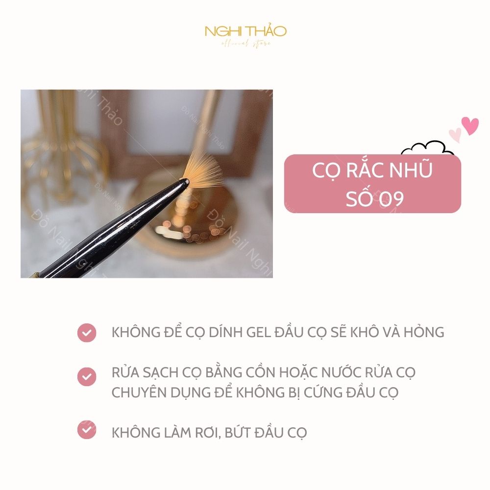 Cọ quạt vẽ móng rắc nhũ Jeliva NGHI THẢO 09