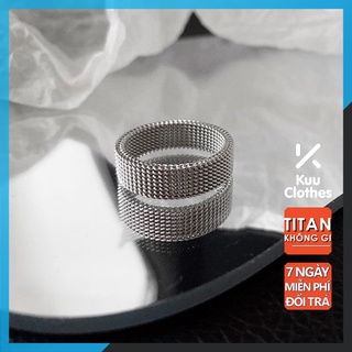 Nhẫn Nam Xích Elas Ring Phong Cách Hiphop Kuu Clothes Màu Đen Bạc Đẹp Cao Cấp - Nhẫn Chất liệu Titan Không Gỉ- Elas Ring