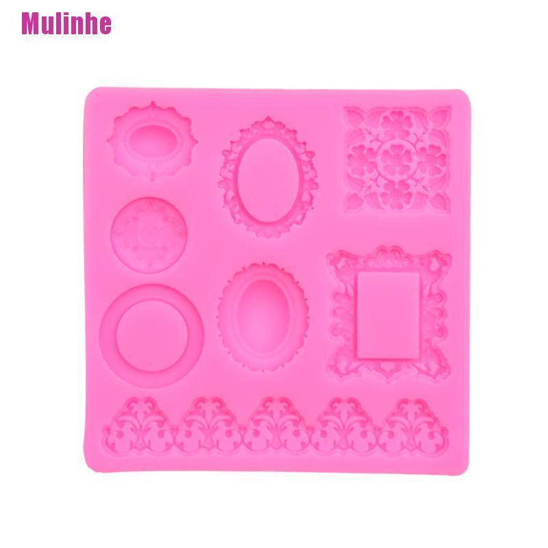Khuôn Silicone Tạo Hình Khung Gương 3D Làm Bánh Phong Cách Vintage