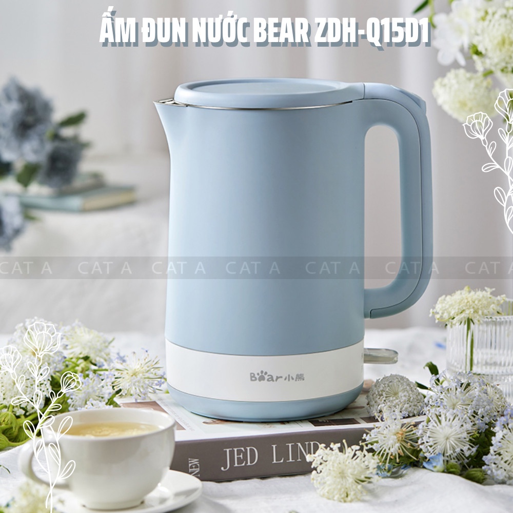 Ấm siêu tốc, ấm đun nước chính hãng Bear - ZDH-Q15J1, dung tích 1.5L - BẢO HÀNH CHÍNH HÃNG 6 THÁNG