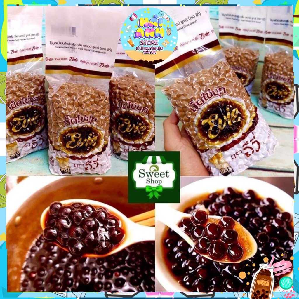 ✅ [ CHẤT LƯỢNG ] Trân Châu Đường đen Thái Lan Evie 1kg ✔