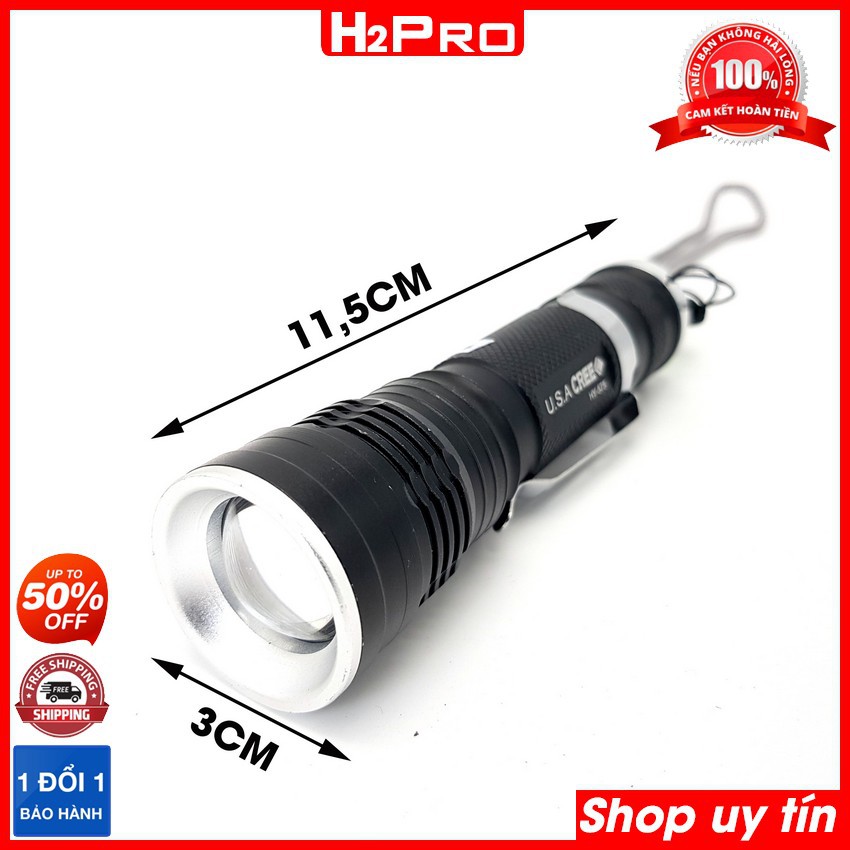 Đèn pin siêu sáng mini CREE HY-575 H2Pro hàng hãng, đèn pin siêu sáng giá rẻ (tặng pin sạc và đốc sạc trị giá 70K)