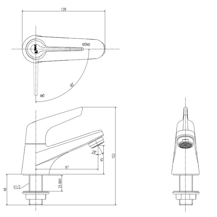 Vòi Chậu Lavabo Lạnh Inax LFV-17