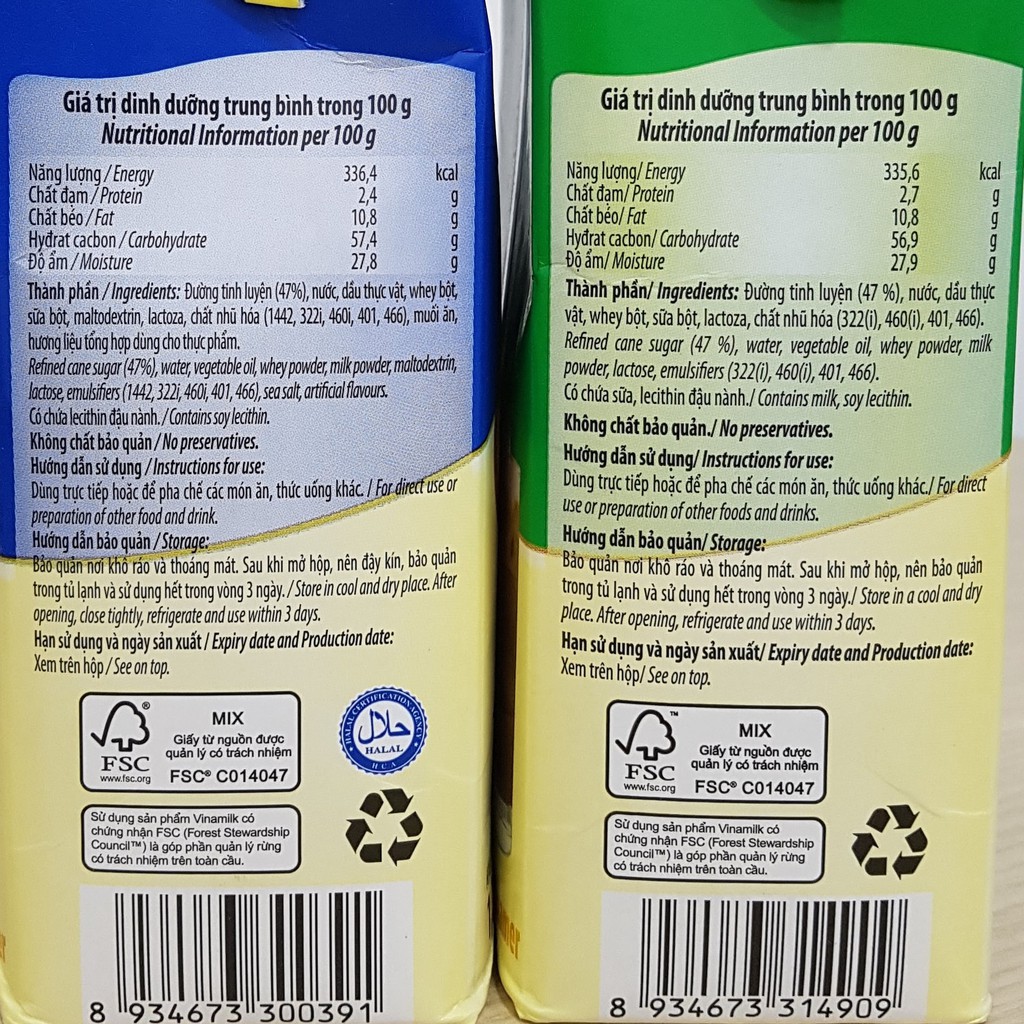 Sữa Đặc Ngôi Sao Phương Nam xanh lá, xanh dương- Hộp Giấy 1.284kg. Lon 380gr