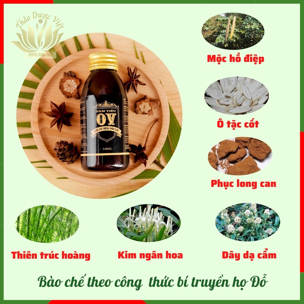 Nước Xúc Miệng Tam Tiêu OV giúp Thơm Miệng, Khử Mùi - Hiệu Quả Sau 5 Đến 7 Ngày Chai 140ml