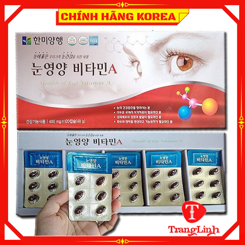 Viên bổ mắt Vitamin A Health Of Eye, hộp 120 viên - Bổ mắt hàn quốc chính hãng - tranglinhkorea