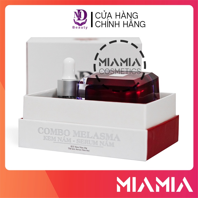 Combo Nám MD Beauty chính hãng - Kem Nám Melasma và Serum Nám Lựu Đỏ - 8938510826365