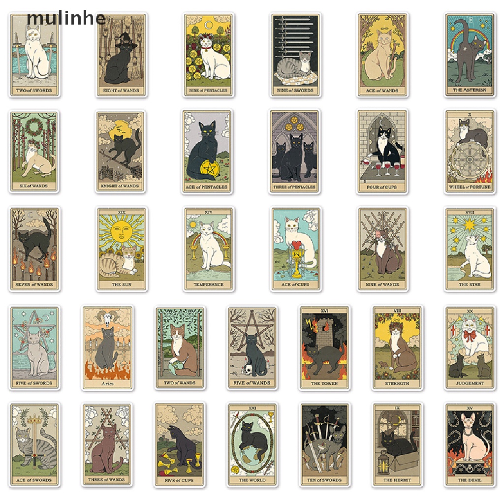 Set 62 Tấm Thẻ Bài Tarot Họa Tiết Hoạt Hình Trang Trí Vali DIY