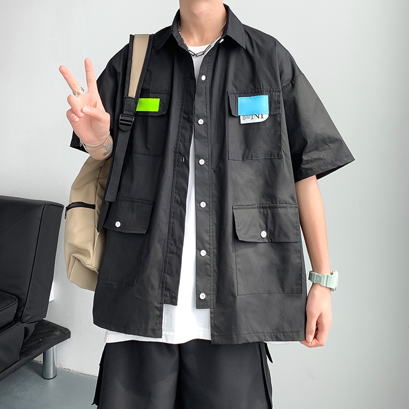 New Korean Style Short Sleeve Button Shirt For Men