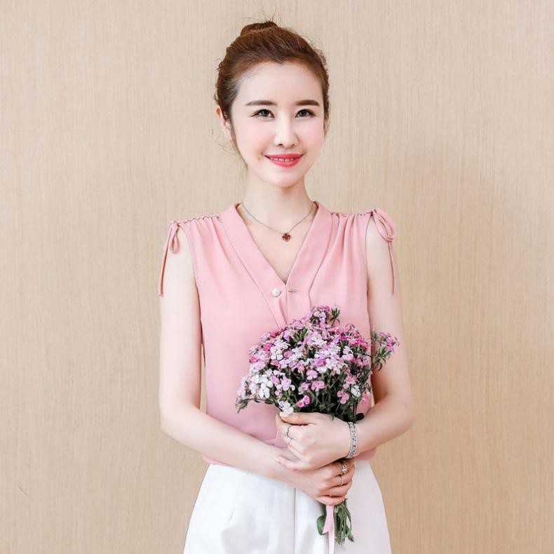 Áo sát nách cổ V chun vai