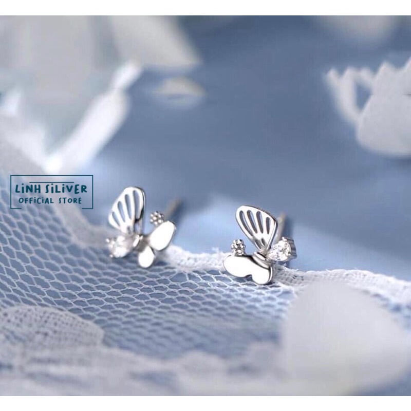 BÔNG TAI HÌNH BƯỚM CỰC XINH CHO BẠN NỮ- KHUYÊN BẠC TA