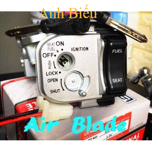 Bộ ổ khóa Air Blade 110cc các đời  2007 - 2016 8 Cạnh (ổ khóa chống trộm , chống bẻ khóa )