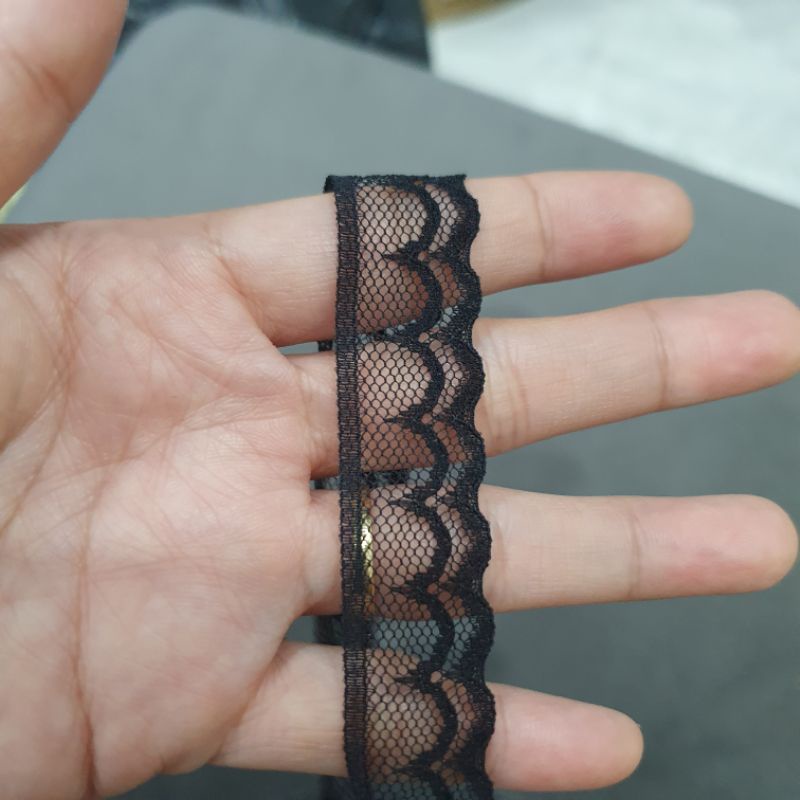 Ren trang trí bản 2cm màu đen