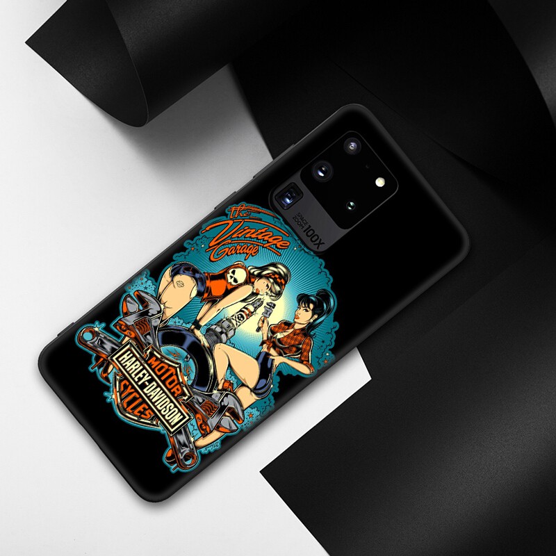 Samsung Galaxy S10 S9 S8 Plus S6 S7 Edge S10+ S9+ S8+ Casing Soft Case 64LU Harley davidson symbol mobile phone case