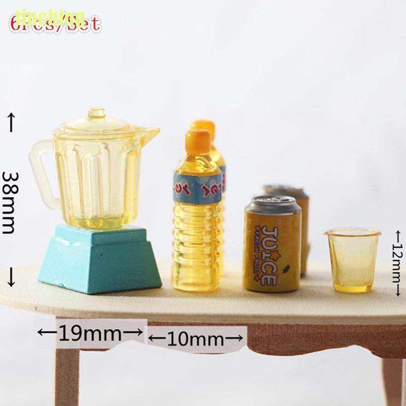 Bộ 6 Dụng Cụ Làm Nước Ép mini Tỉ Lệ 1 / 12 Cho Nhà Búp Bê